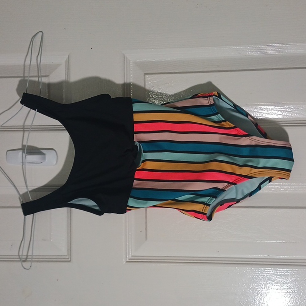 Art Class Swimsuit One Piece Striped With  Opening